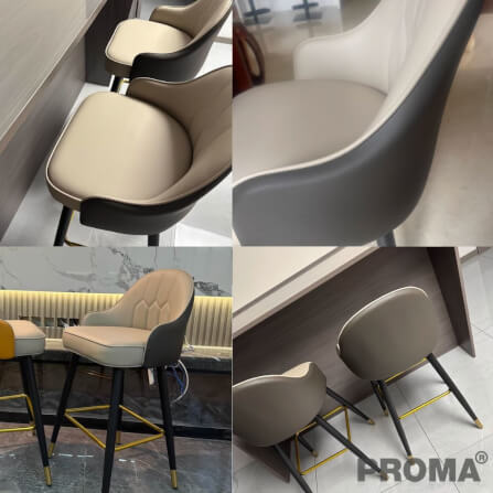  [Pre-order] เก้าอี้บาร์ทรงสูง สไตล์โมเดิร์น Proma-C-62 75 ซม. สีเทาเข้ม/ครีม_3